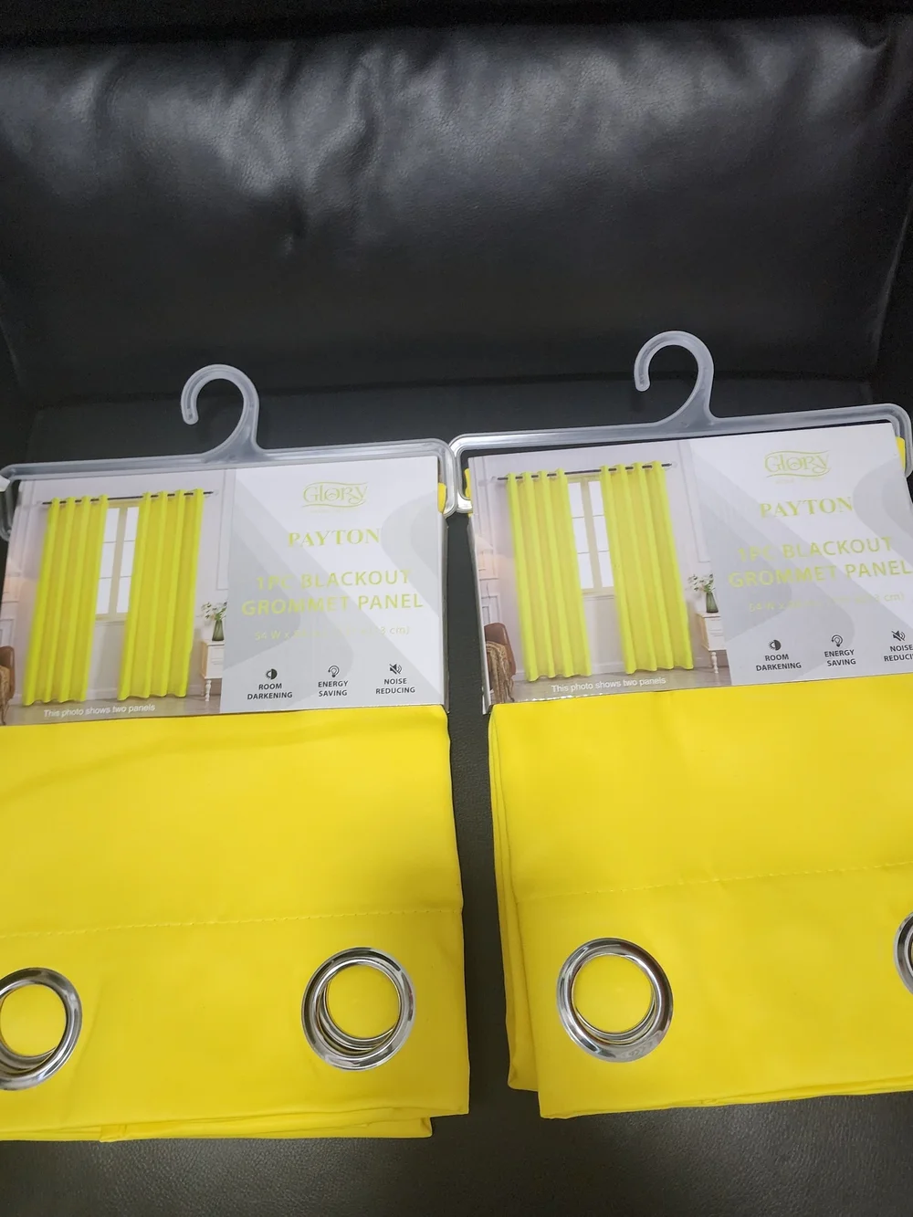 Yellow Blackout Grommet Curtain Panel - Bright Yellow Window Drapery 54x84